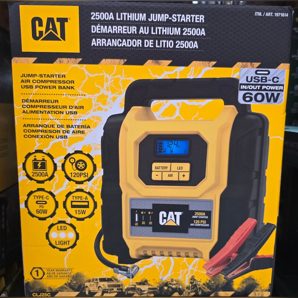 Caterpillar Yellow and Black 2500A Lithium Jump-Starter
